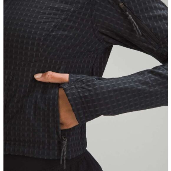 Lululemon Water-Repellent Grid Fleece Hiking Jacket – Black/ Grey – Size 4(NWOT) - Picture 3 of 16